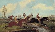 Henry Alken Jnr Over the Water,Past a Marker over the Ditch oil painting